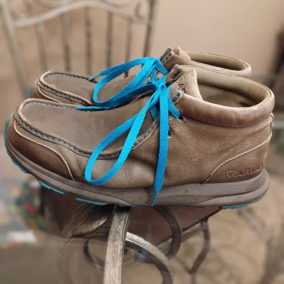 Ariat Men's Brown Casual Shoes with Blue Accents - Picture 1 of 5